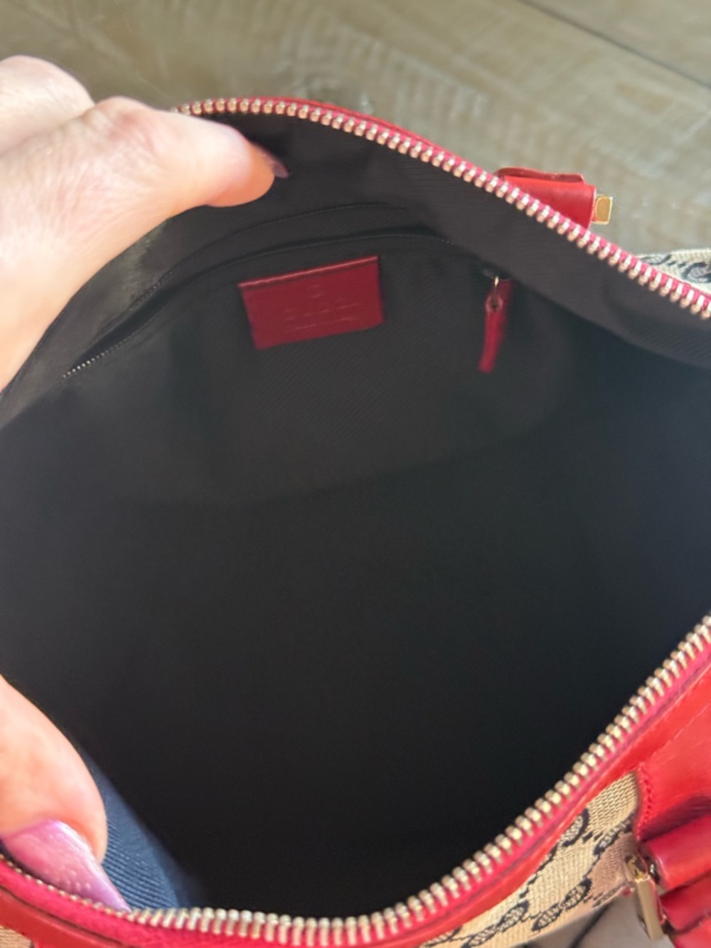 Authentic Gucci Boston Bag canvas & leather  EUC - Picture 10 of 13